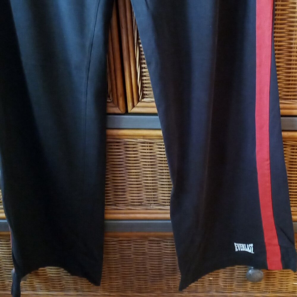 Vintage Everlast Black w/Red Stripe Stretchy Waist Women's Athletic Pants Jr XL - Picture 7 of 13